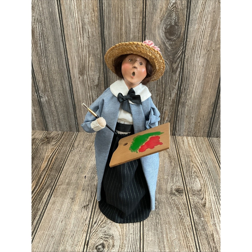 Byers Choice Carolers 2000 Woman Artist Holding Paint Brush + Palette Figure